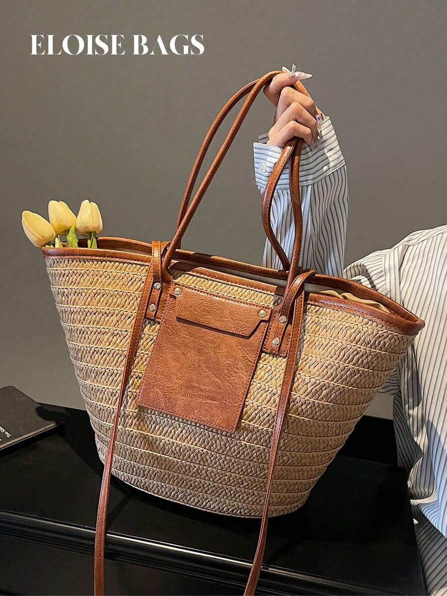 Tote Bag Beach - Modieuze geweven draagtas met grote capaciteit,