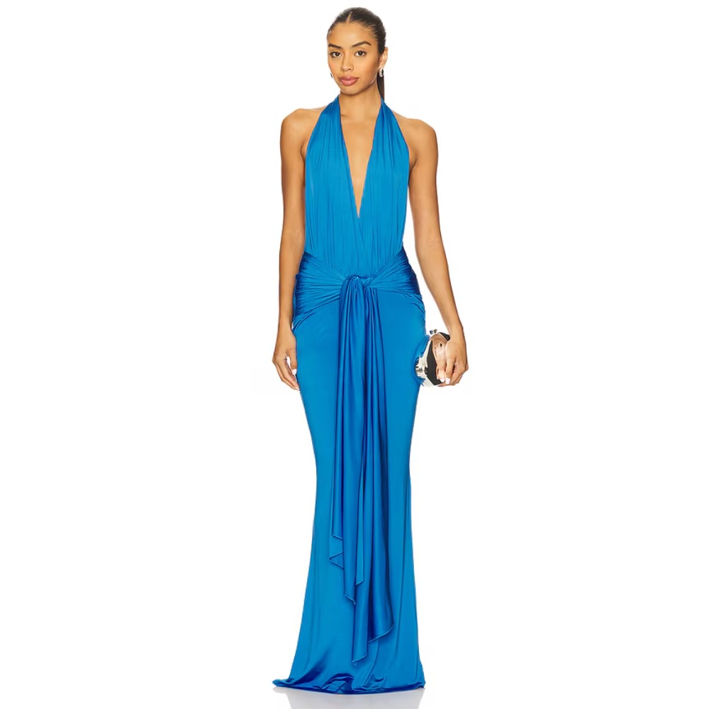 Maxi Dress Halter - Op maat gemaakte halterjurken met gerimpelde