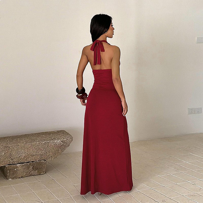 Elegante avondjurk met split,  - Maxi Dress Halter recensie en prijs