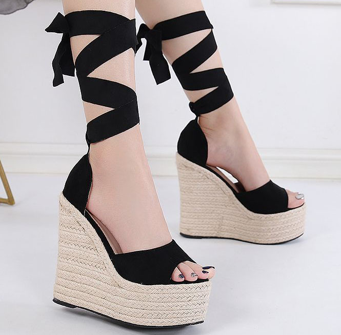 LIHUAMAO 15.5 cm hak suède pum - Wedge Espadrille Women recensie en prijs